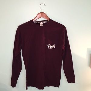 VS PINK maroon preppy shirt